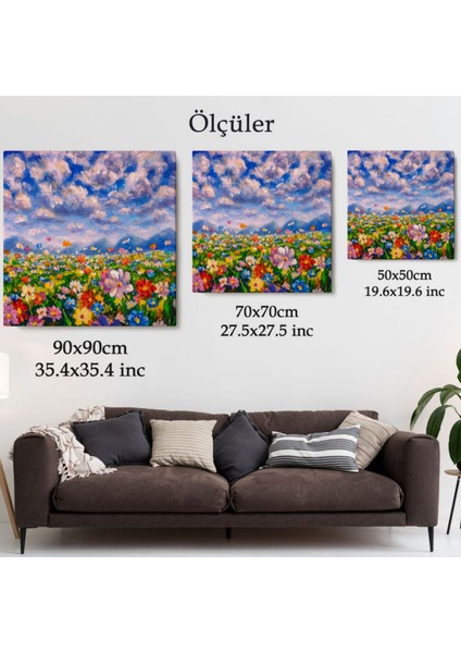 Kır Çiçekleri Modern Dekoratif Kanvas Tablo, Duvar Dekoru 5908 fırsatları