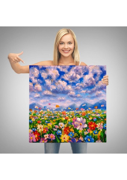 Kır Çiçekleri Modern Dekoratif Kanvas Tablo, Duvar Dekoru 5908