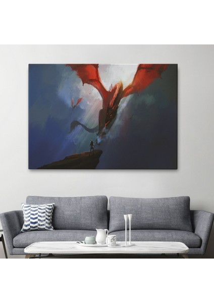 Ejderha Kaşında Savaşçı Dekoratif Kanvas Tablo, Duvar Dekoru 5083 fiyatları