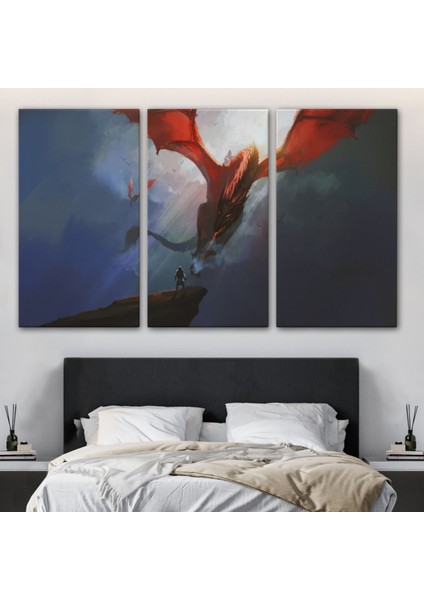 Ejderha Kaşında Savaşçı Dekoratif Kanvas Tablo, Duvar Dekoru 5083 modelleri