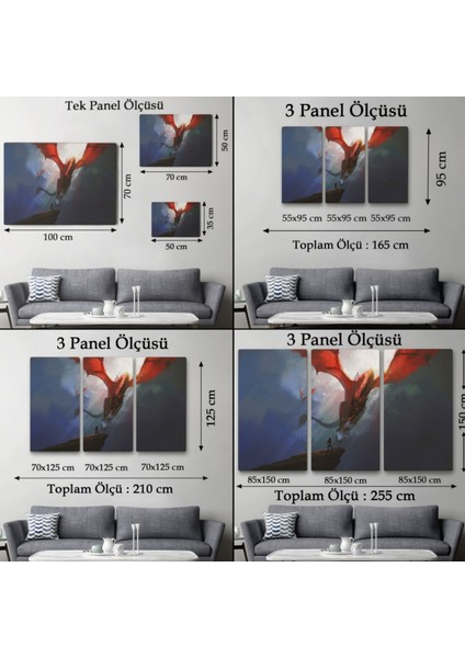 Ejderha Kaşında Savaşçı Dekoratif Kanvas Tablo, Duvar Dekoru 5083 fırsatları