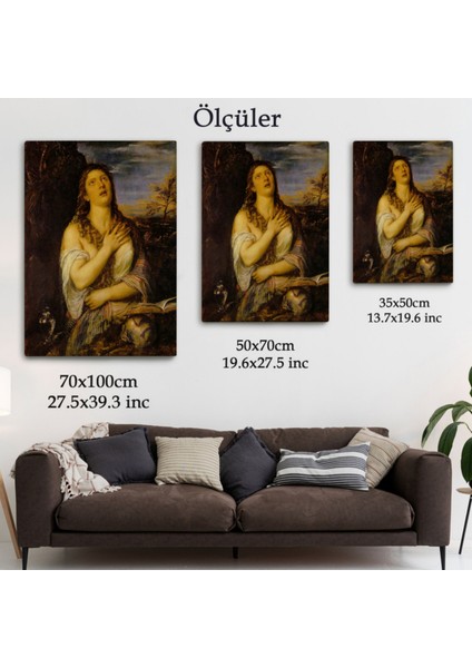Tövbe Eden Magdalene Eseri Titian Tiziano Dekoratif Kanvas Tablo, Duvar Dekoru 5125 fırsatları