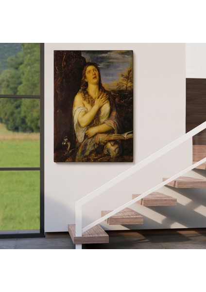 Tövbe Eden Magdalene Eseri Titian Tiziano Dekoratif Kanvas Tablo, Duvar Dekoru 5125 indirimleri