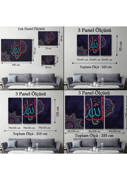 Allahın Dilediği Olur, Yazılı Hat Sanatı Dekoratif Kanvas Tablo, Duvar Dekoru 3279 fırsatları