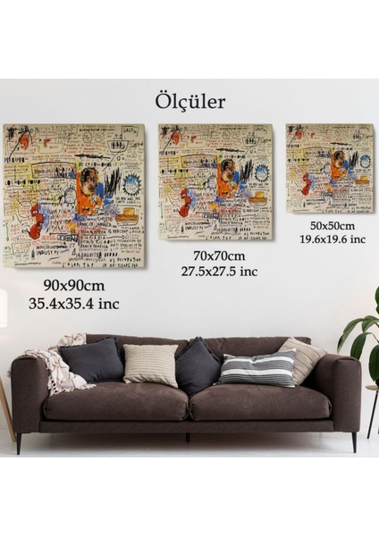 50 Cent Piece Isimli Eser Jean Michel Basquiat Dekoratif Kanvas Tablo, Duvar Dekoru 5017 fırsatları