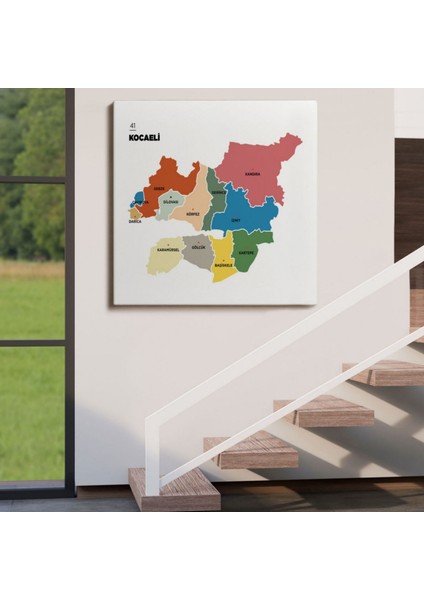 Il ve Ilçeler Haritası Kocaeli, Modern Dekoratif Kanvas Tablo, Duvar Dekoru 1401 fırsatları