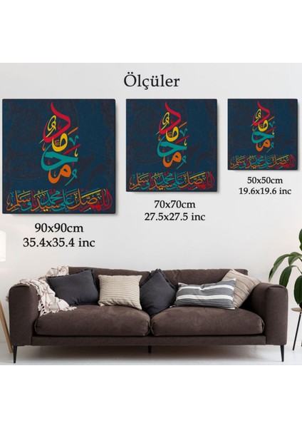 Sallahü Aleyhi ve Sellem, Yazılı Hat Sanatı Dekoratif Kanvas Tablo, Duvar Dekoru 3286 fırsatları