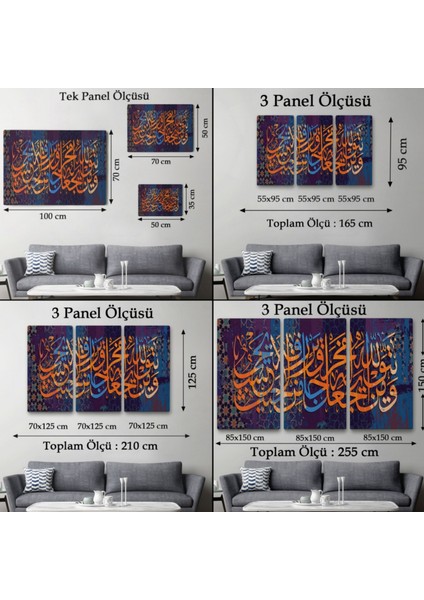 Talak Suresi 2 Ayet Yazılı Hat Sanatı Dekoratif Kanvas Tablo, Duvar Dekoru 3301 fırsatları