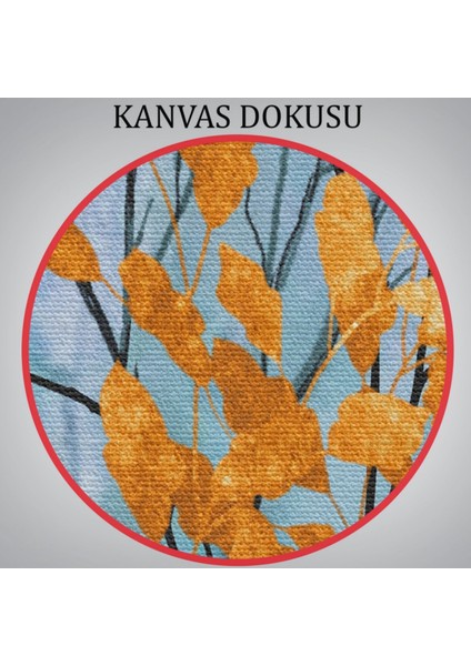 Soyut Çalışma Turuncu Yapraklar Dekoratif Kanvas Tablo, Duvar Dekoru 5177