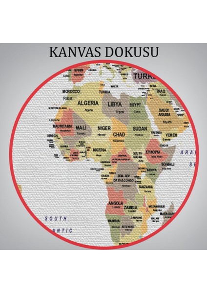 Ülke Bayraklı Eğitici Ingilizce Dünya Haritası, Harita Dekoratif Kanvas Tablo, Duvar Dekoru 2381