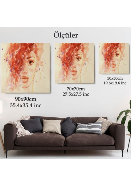 Suluboya Görünüm Afrikalı Kadın Dekoratif Kanvas Tablo, Duvar Dekoru 3732 fırsatları