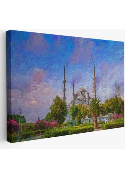 Yağlıboya Görünüm Sultan Ahmet Camii Dekoratif Kanvas Tablo, Duvar Dekoru 3692