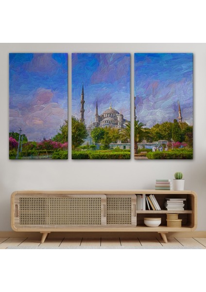 Yağlıboya Görünüm Sultan Ahmet Camii Dekoratif Kanvas Tablo, Duvar Dekoru 3692 modelleri