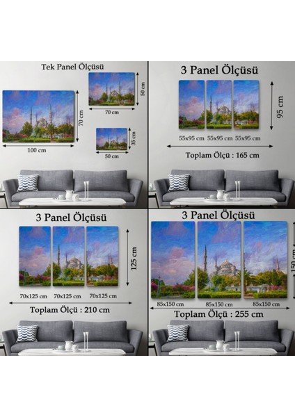 Yağlıboya Görünüm Sultan Ahmet Camii Dekoratif Kanvas Tablo, Duvar Dekoru 3692 fırsatları