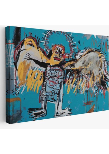 Düşmüş Melek Eseri Jean Michel Basquiat Dekoratif Kanvas Tablo, Duvar Dekoru 5000