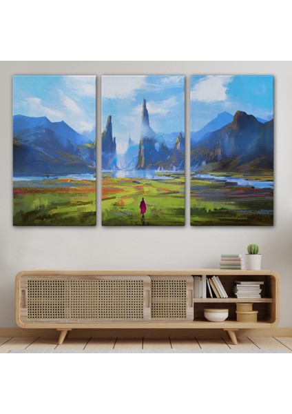 Yürüyüş Yapan Kadın ve Doğa Dekoratif Kanvas Tablo, Duvar Dekoru 5081 modelleri