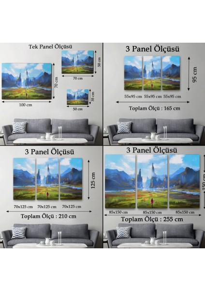 Yürüyüş Yapan Kadın ve Doğa Dekoratif Kanvas Tablo, Duvar Dekoru 5081 fırsatları