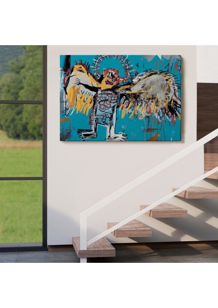 Düşmüş Melek Eseri Jean Michel Basquiat Dekoratif Kanvas Tablo, Duvar Dekoru 5000 indirimleri