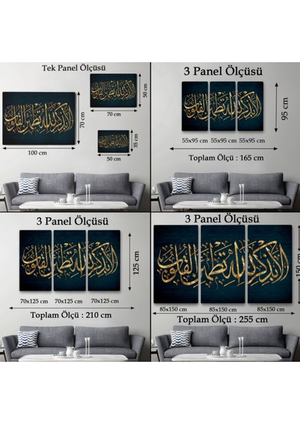 Kalpler Ancak Allah'ı Anmakla Huzur Bulur Yazılı Hat Sanatı Dekoratif Kanvas Tablo 3318 fırsatları