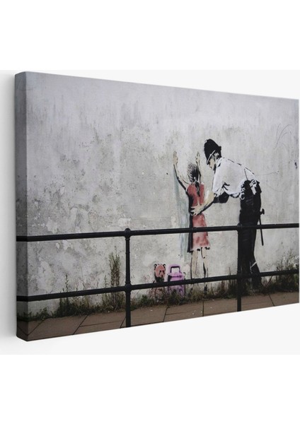 Kız Çocuğunu Arayan Polis, Banksy Dekoratif Kanvas Tablo, Duvar Dekoru 5010