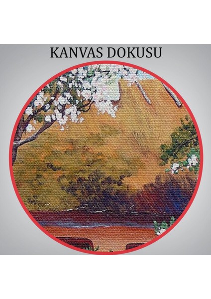 Ilkbahar Köy Evi Doğa Yağlıboya Görünüm Dekoratif Kanvas Tablo, Duvar Dekoru 3514