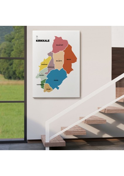 Il ve Ilçeler Haritası Kırıkkale, Modern Dekoratif Kanvas Tablo, Duvar Dekoru 1392 fırsatları