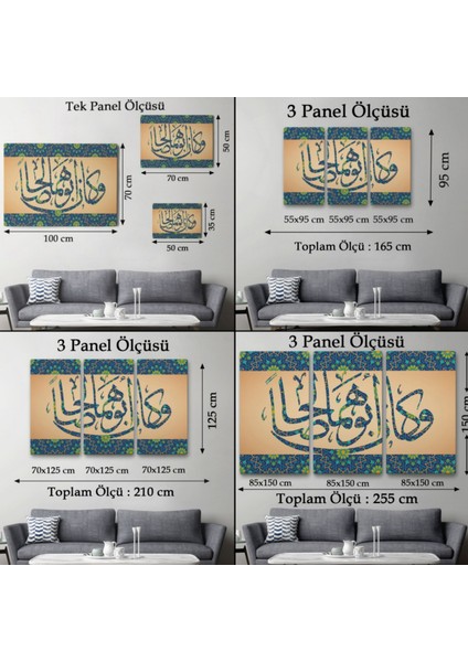 Onların Babası Dürüst ve Erdemli Biriydi Yazılı Hat Dekoratif Kanvas Tablo, Duvar Dekoru 3326 fırsatları