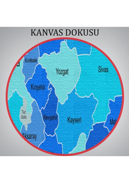 Eğitici Türkiye Haritası, Harita Dekoratif Kanvas Tablo, Duvar Dekoru 3114