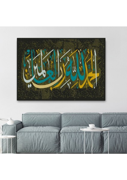 Tüm Evrenin Yaratıcısı Allah'a Şükürler Olsun, Hat Dekoratif Kanvas Tablo, Duvar Dekoru 3296 fiyatları