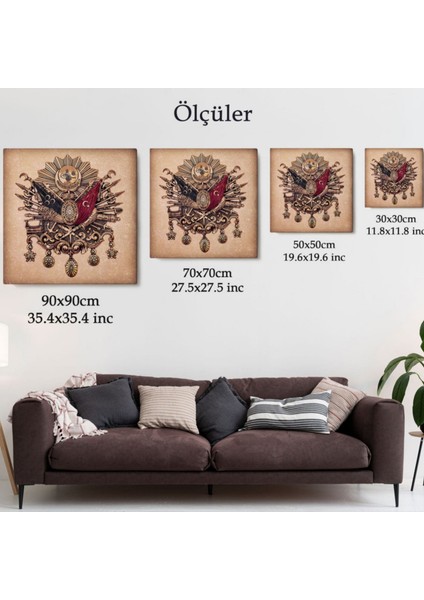 Osmanlı Tuğrası Ottoman Sign Dekoratif Kanvas Tablo, Duvar Dekoru 5804 fırsatları
