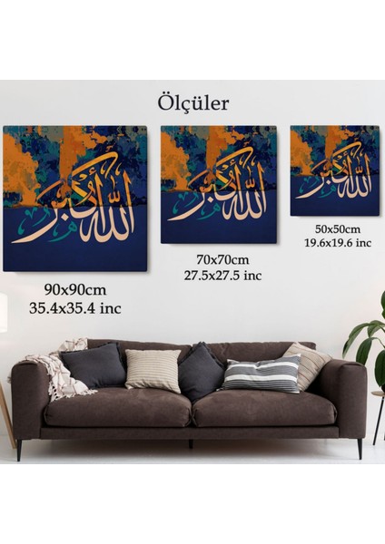 Allah En Büyüktür Yazılı Hat Sanatı Dekoratif Kanvas Tablo, Duvar Dekoru 3329 fırsatları