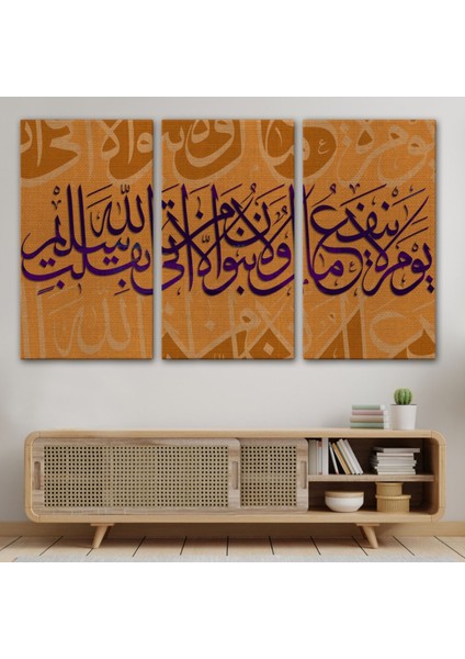 Yalnız Temiz Bir Kalple Allah'a Varan Kurtulur, Yazılı Hat Dekoratif Kanvas Tablo 3363 modelleri