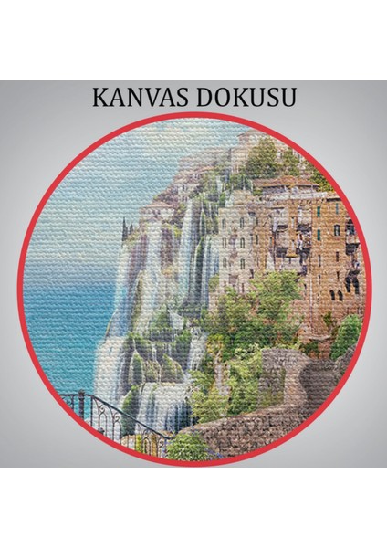 Yağlıboya Görünüm Eski Italyan Evleri Dekoratif Kanvas Tablo, Duvar Dekoru 3657