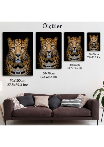 Leopar Hayvan Temalı Dekoratif Kanvas Tablo, Duvar Dekoru 5959 fırsatları