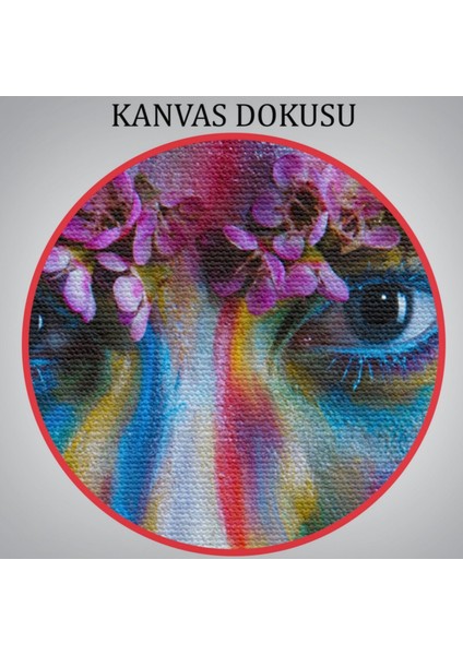 Çiçek Taçlı Kız Dekoratif Kanvas Tablo, Duvar Dekoru 5989