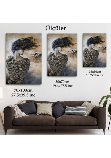 Kadın Kilitler Içinde Dekoratif Kanvas Tablo, Duvar Dekoru 6067 fırsatları