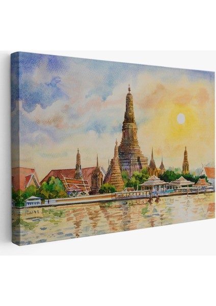 Tayland Bangkok Wat Arun Tapınağı Dekoratif Kanvas Tablo, Duvar Dekoru 3622