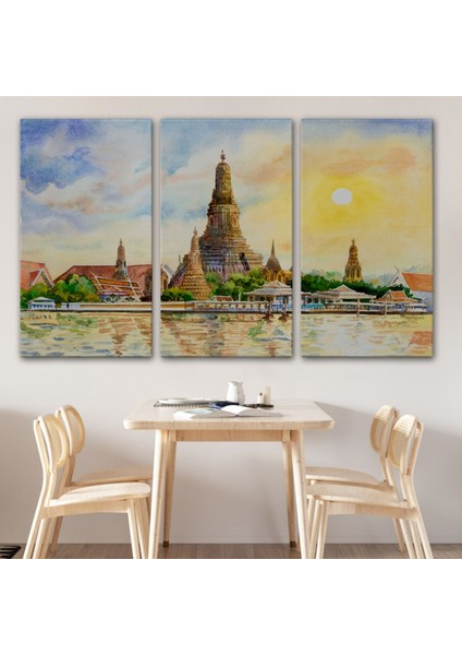 Tayland Bangkok Wat Arun Tapınağı Dekoratif Kanvas Tablo, Duvar Dekoru 3622 modelleri