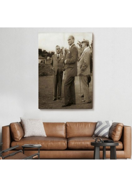Atatürk, Celal Bayar ve Kılıç Ali Muhafız Alayında Dekoratif Kanvas Tablo, Duvar Dekoru 6259 fiyatları