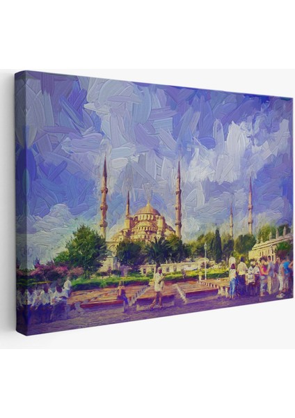 Yağlıboya Görünüm Sultan Ahmet Camii Dekoratif Kanvas Tablo, Duvar Dekoru 3671