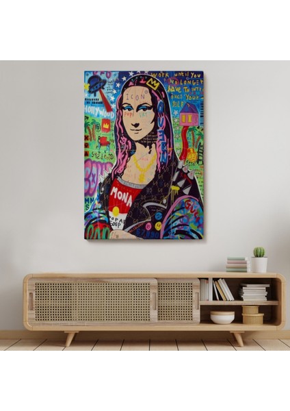 Banksy Popart Sokak Sanatı, Mona Lisa Dekoratif Kanvas Tablo, Duvar Dekoru 5305 modelleri