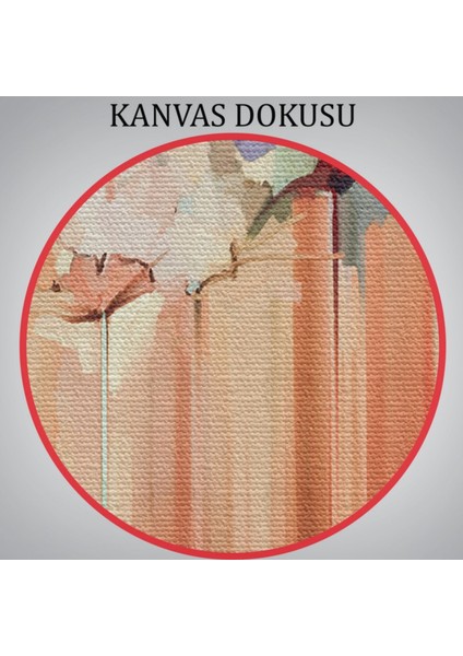 Çiçekler Soyut Yağlıboya Görünüm Kahverengi Tonlar Dekoratif Kanvas Tablo, Duvar Dekoru 3540