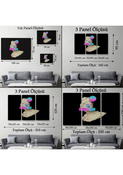 Çağdaş Sanat Vaporwave Tarz Dekoratif Kanvas Tablo, Duvar Dekoru 5100 fırsatları