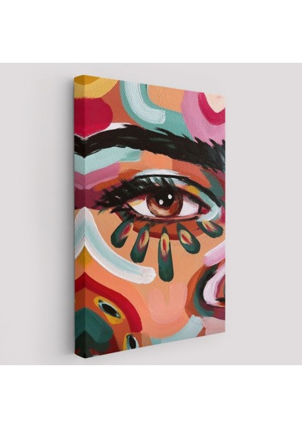 Yağlıboya Görünüm Renkli Kadın Dekoratif Kanvas Tablo, Duvar Dekoru 6321