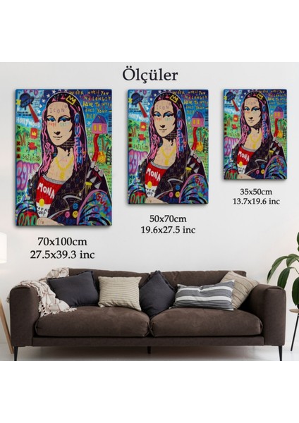 Banksy Popart Sokak Sanatı, Mona Lisa Dekoratif Kanvas Tablo, Duvar Dekoru 5305 fırsatları