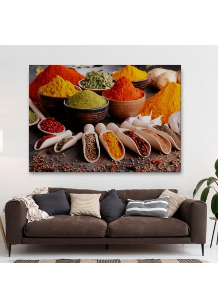 Mutfak Masasındaki Baharatlar Dekoratif Kanvas Tablo, Duvar Dekoru 3518 fiyatları