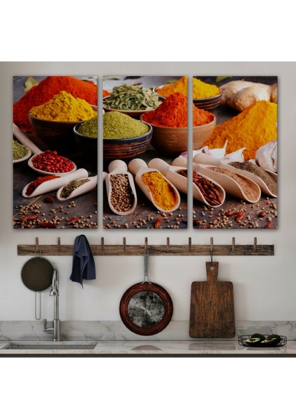Mutfak Masasındaki Baharatlar Dekoratif Kanvas Tablo, Duvar Dekoru 3518 modelleri