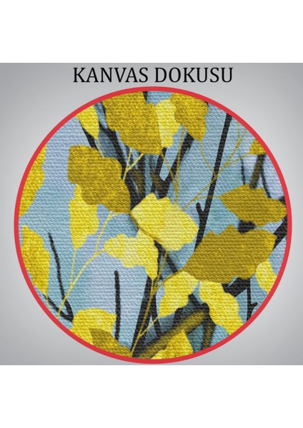 Soyut Çalışma Sarı Yapraklar Dekoratif Kanvas Tablo, Duvar Dekoru 5178