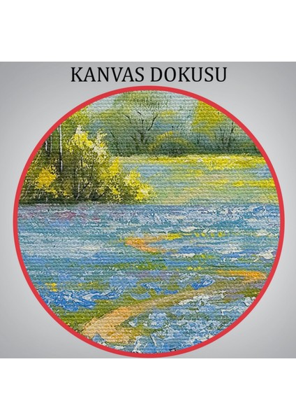 Yağlıboya Görünüm Mavi Gelincikler Dekoratif Kanvas Tablo, Duvar Dekoru 3763