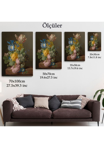 Yağlıboya Görünüm Çiçekler Dekoratif Kanvas Tablo, Duvar Dekoru 5937 fırsatları